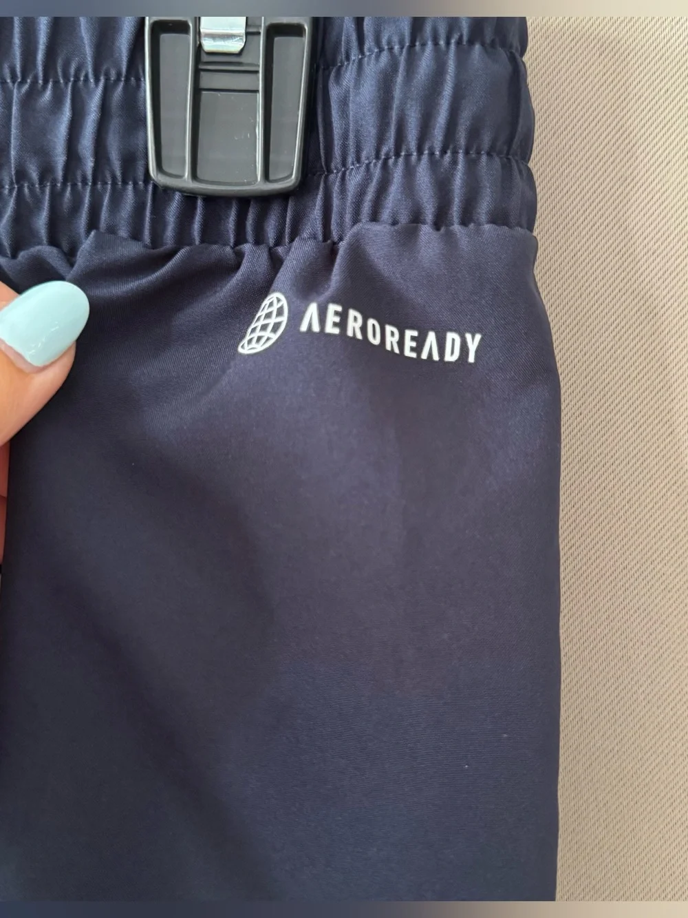 Men’s Adidas Navy Blue Athletic Shorts with White Logo - 6” Inseam Quick Dry